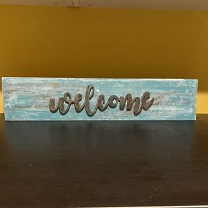 NWT! handmade shabby chic wood WELCOME sign
